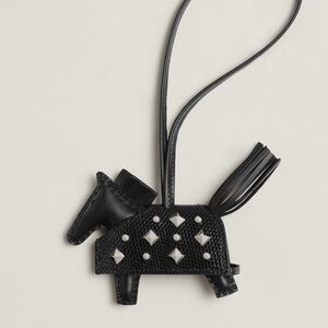 Brand new hermes Rodeo Robeo Rock PM charm black lizard